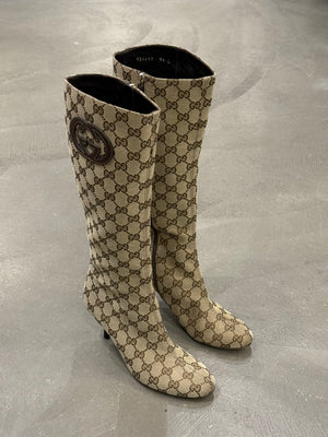 2000s Gucci by Tom Ford monogram G-logo boots