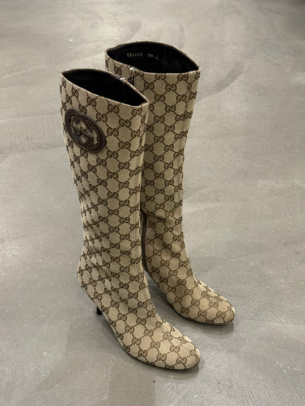 2000s Gucci by Tom Ford monogram G-logo boots