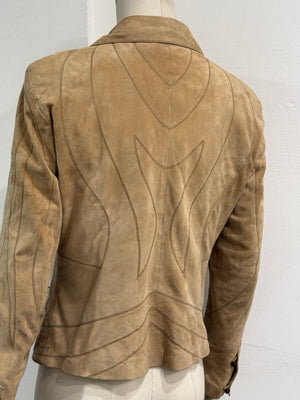 2002 Roberto Cavalli butterfly lace-up leather jacket