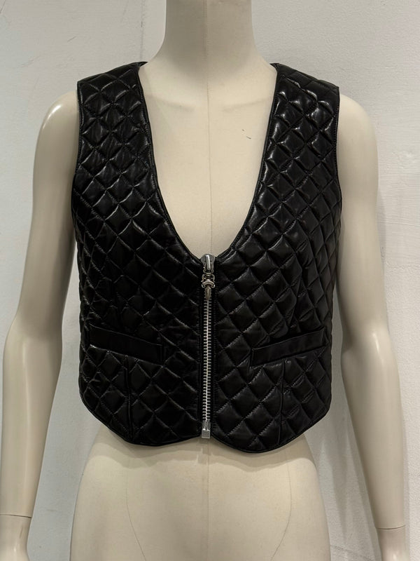 1990s Chrome Hearts leather vest