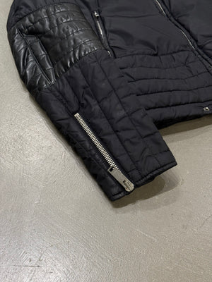 2000s Gucci nylon puffer jacket with leather details