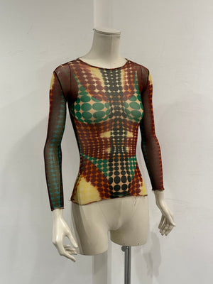 F/W1995 Jean Paul Gaultier cyber dot mesh top