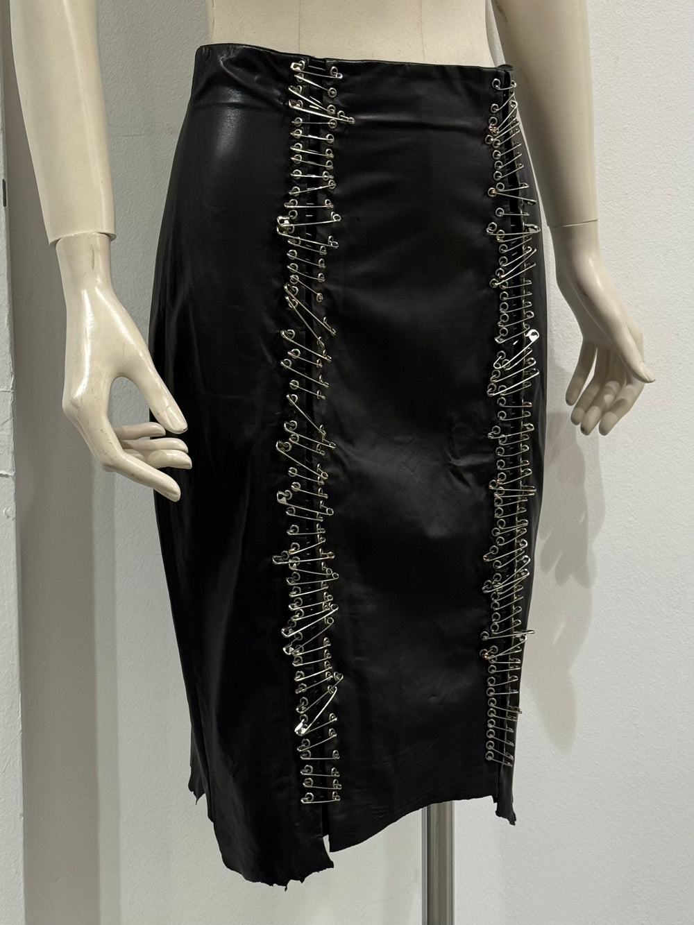 S/S2011 Balmain by Christopher Decarnin safety pin leather skirt