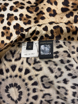 2007 Roberto Cavalli silk leopard print pants