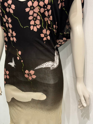 S/S2003 Gucci by Tom Ford runway cherry blossom dress with scarf