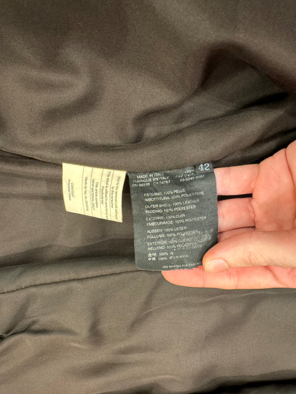 1990s Prada long leather coat