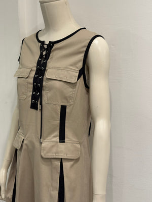 2000s Dolce & Gabbana Lace-up Safari style dress