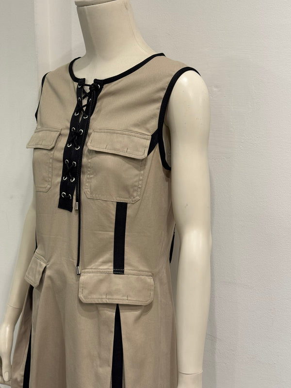 2000s Dolce & Gabbana Lace-up Safari style dress