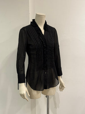 2000s Dolce & Gabbana sheer ruffled shirt