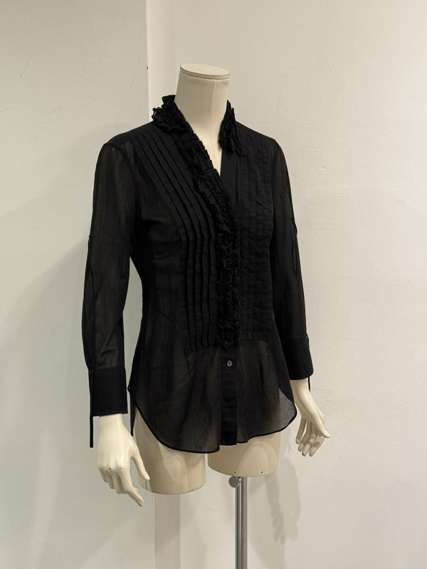 2000s Dolce & Gabbana sheer ruffled shirt