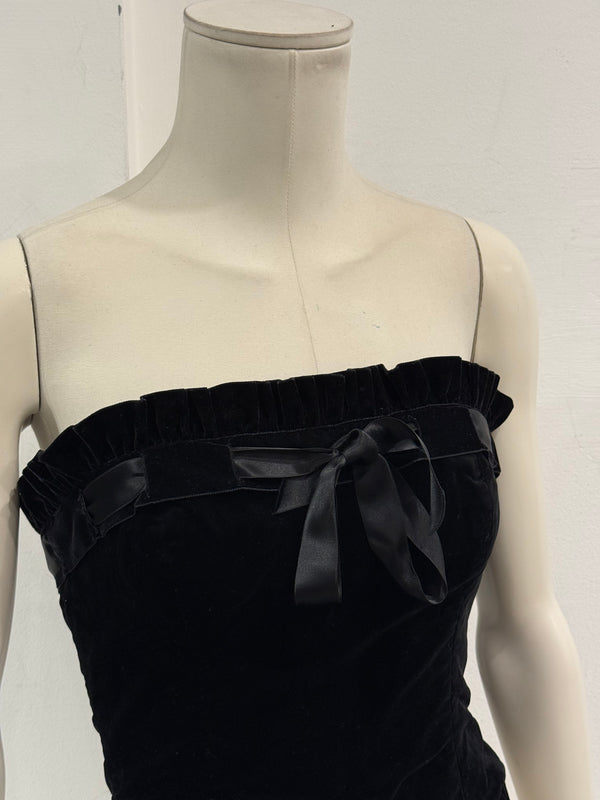 1990s Fendi strapless bow detail top