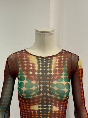 F/W1995 Jean Paul Gaultier cyber dot mesh top