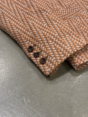 2000s Louis Vuitton by Marc Jacobs houndstooth blazer jacket with suede shoulders