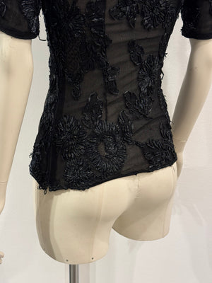 1990s Yves Saint Laurent floral paper top