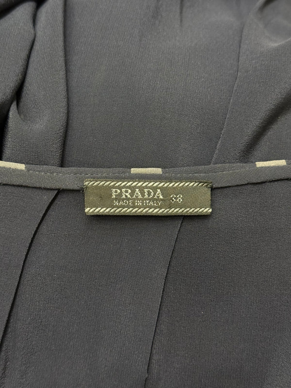 1990s Prada geometric pleated midi skirt