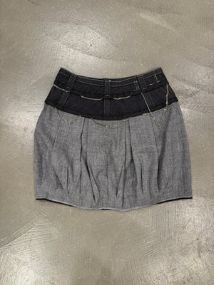 2000s Marithe Francois Girbaud chainlink hybrid skirt