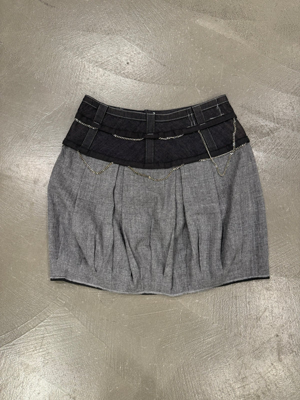 2000s Marithe Francois Girbaud chainlink hybrid skirt