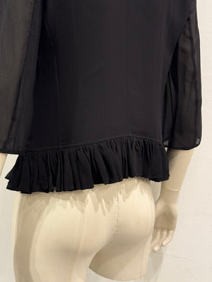 1990s Dolce & Gabbana ruffle trim silk jacket