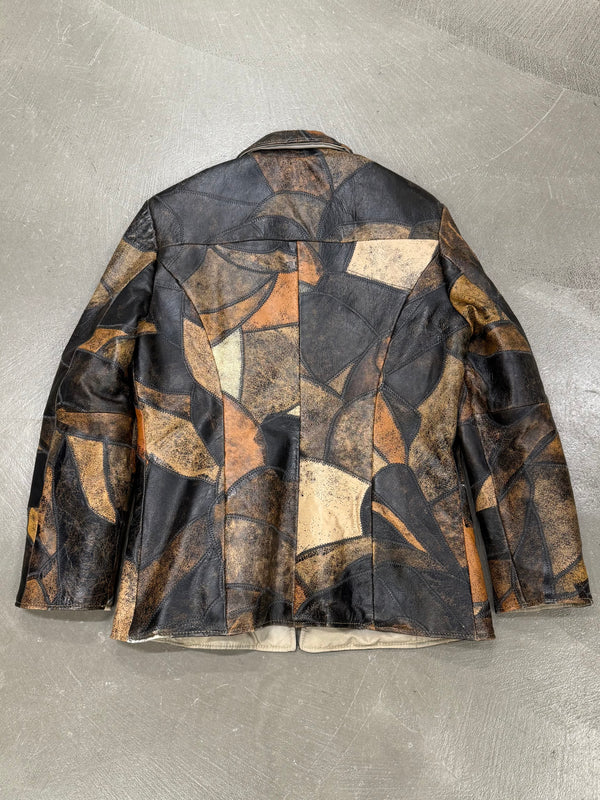 2000s Dolce & Gabbana patchwork 2-in-1 reversible leather jacket