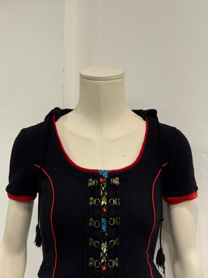 A/W2002 Dolce & Gabbana corset hooded top