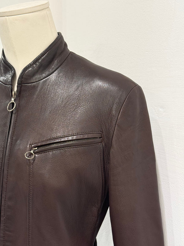 1990s Giorgio Armani moto biker leather jacket