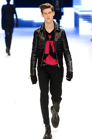 A/W2007 Dior by Hedi Slimane runway geometric mohair knit