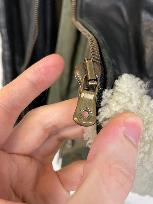 AW2005 Dolce & Gabbana hybrid military shearling jacket