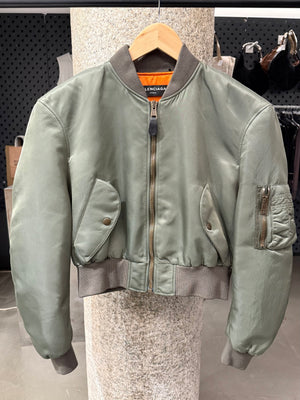 S/S2017 Balenciaga by Demna runway cropped boxy bomber jacket with padded shoulders