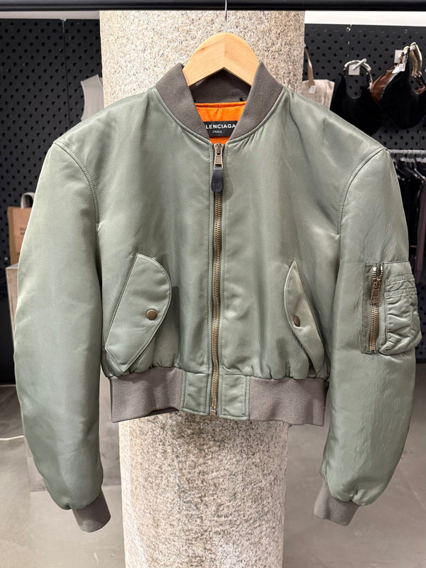S/S2017 Balenciaga by Demna runway cropped boxy bomber jacket with padded shoulders