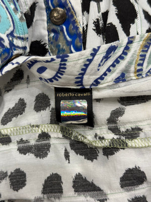 2000s Cavalli paisley leopard shirt