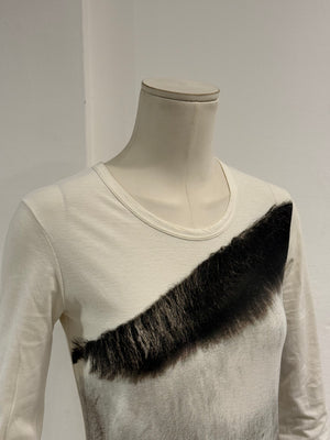 A/W2004 Ann Demeulemeester horsehair print long sleeve top