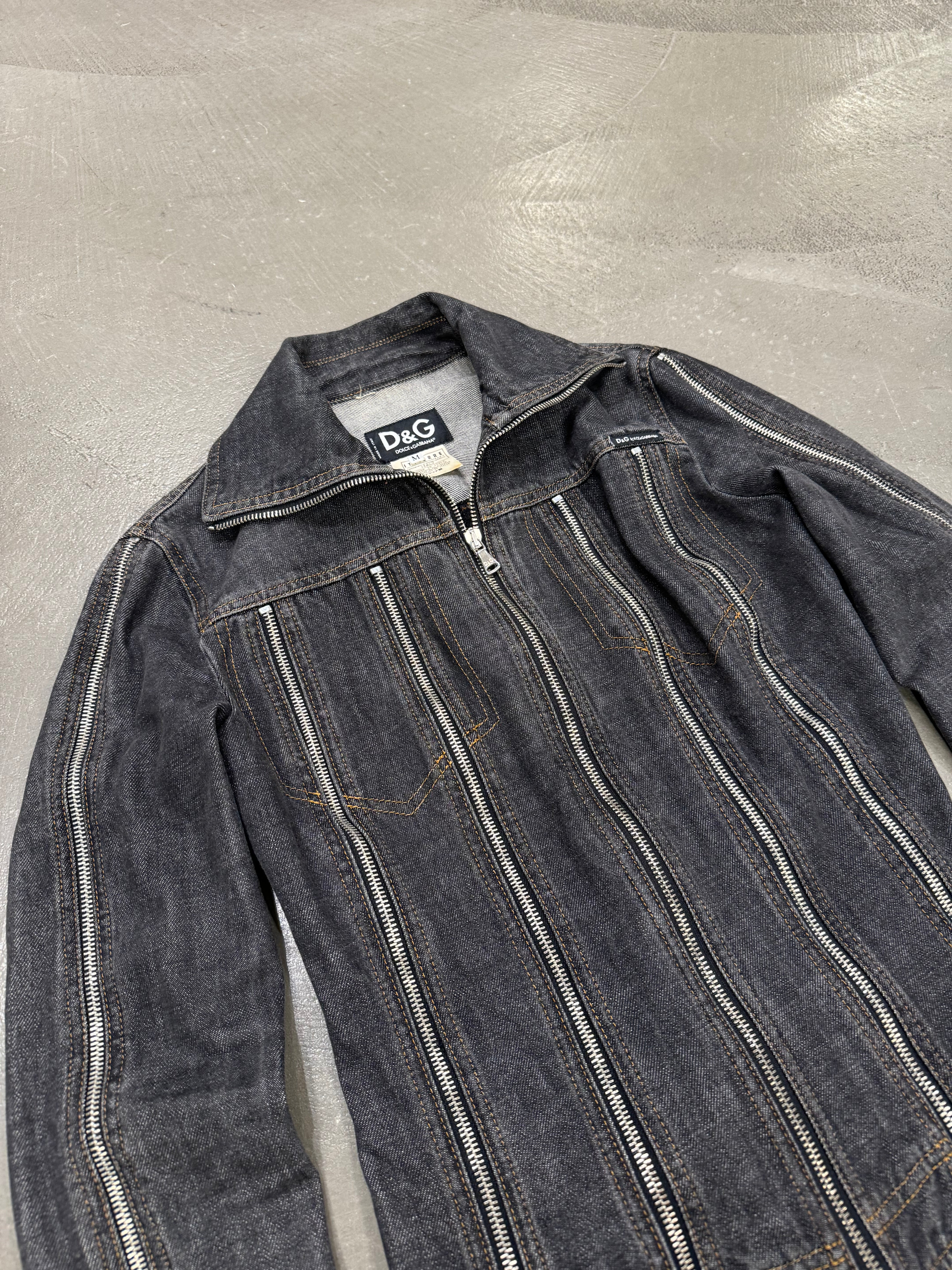 S/S 2004 Dolce & Gabbana zipper denim set (jacket + skirt)