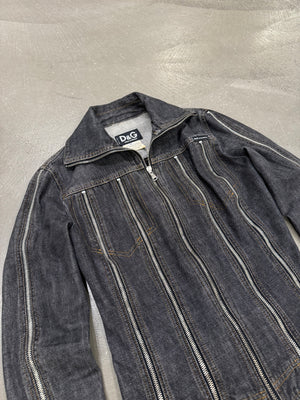 S/S 2004 Dolce & Gabbana zipper denim set (jacket + skirt)
