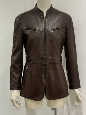 1990s Giorgio Armani moto biker leather jacket