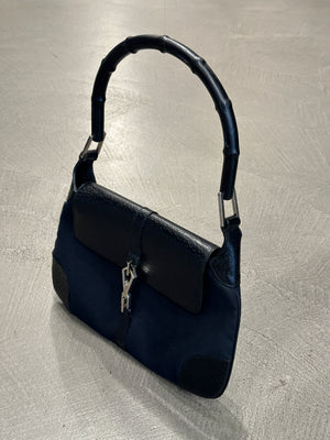 1990s Gucci by Tom Ford bamboo handle Jackie bag with leather flap