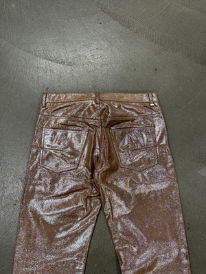 A/W2005 Dior by Hedi Slimane runway gold glitter leather pants
