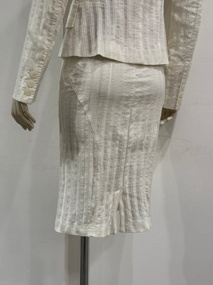 2000s Cavalli pleated blazer and skirt set