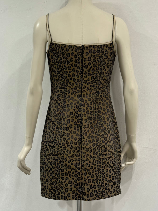 2000s Fendi leopard print bodycon mini dress