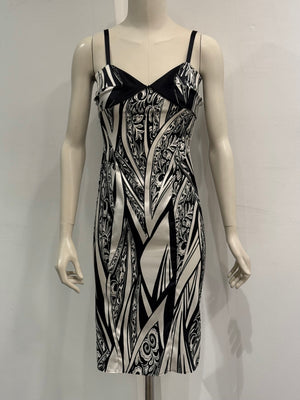 2000s Cavalli abstract floral print dress