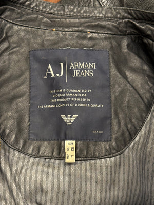 2000s Armani quilted diamond leather jacket