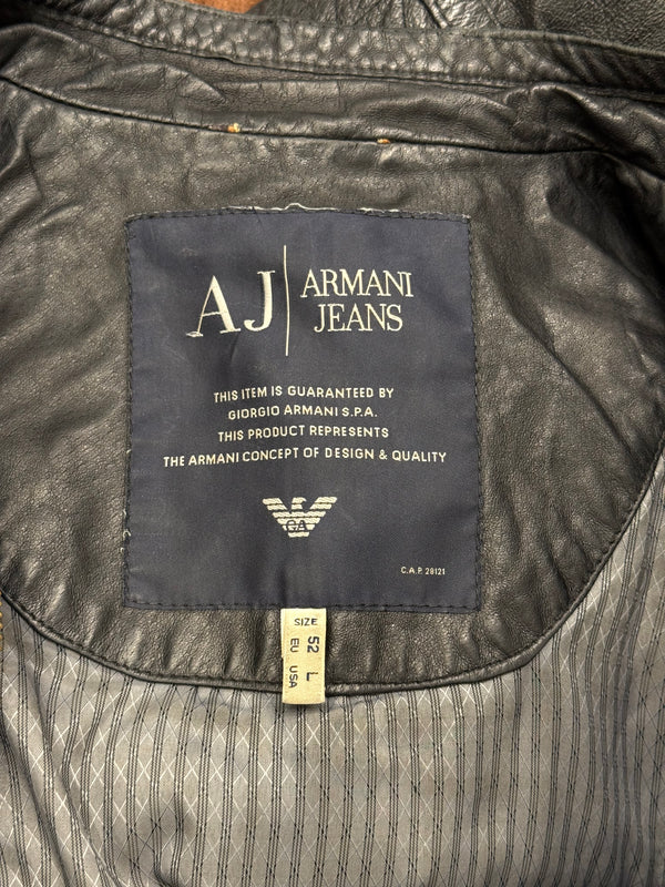 2000s Armani quilted diamond leather jacket
