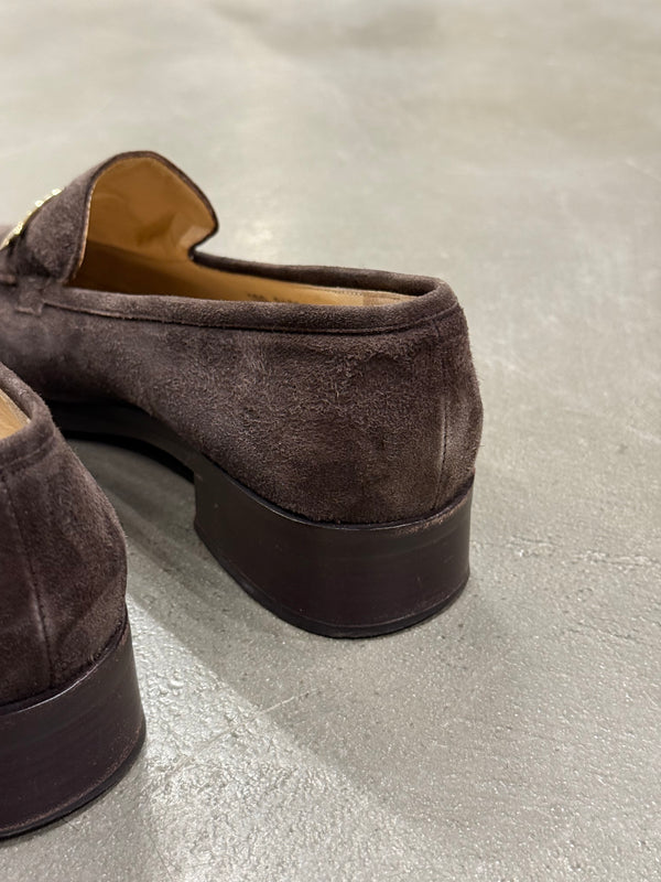 1996 Gucci by Tom Ford  logo suede loafers