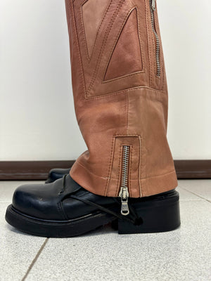 SS2002 Dolce & Gabbana leather zipper flight cargo pants