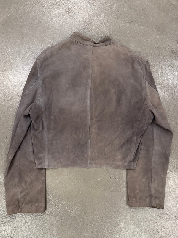 1990s Emporio Armani cropped boxy leather jacket