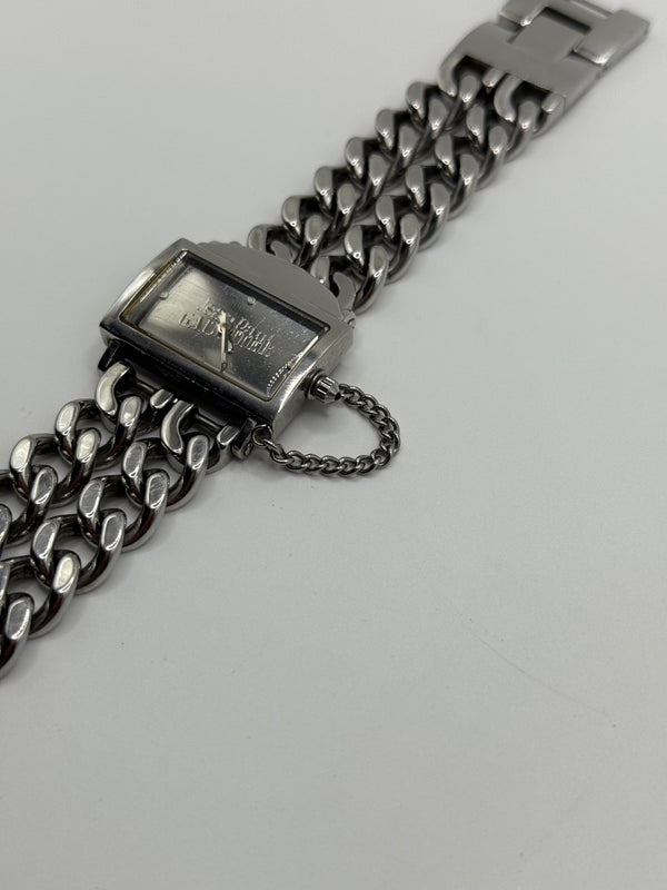 Jean Paul Gaultier stainless steel double chain watch