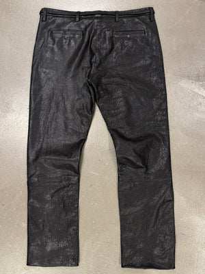 2000s Ann Demeulemeester leather pants with waist straps
