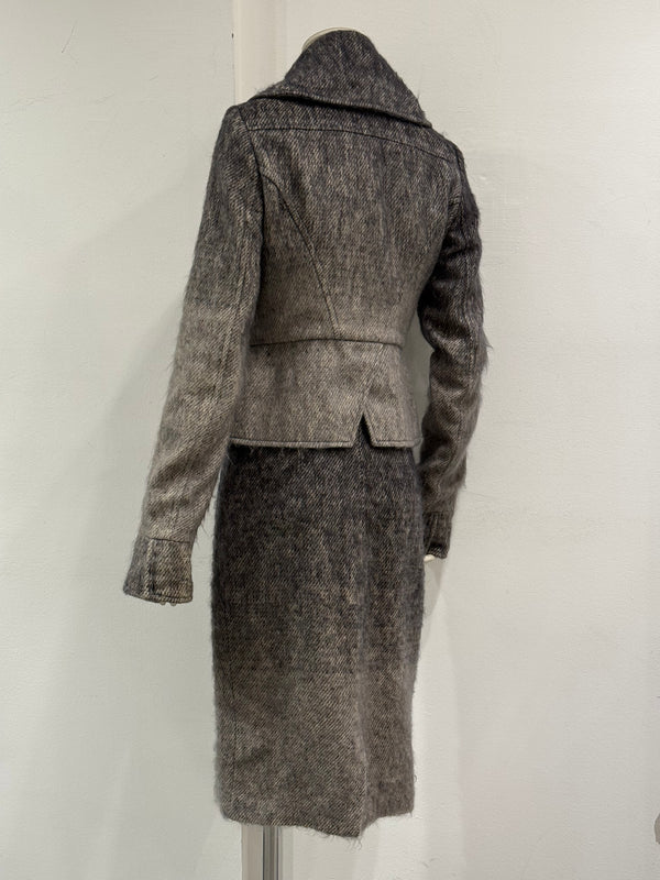2000s Roberto Cavalli gradient knit skirt suit