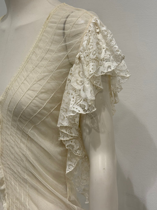 1998 Dolce & Gabbana sheer runway butterfly top
