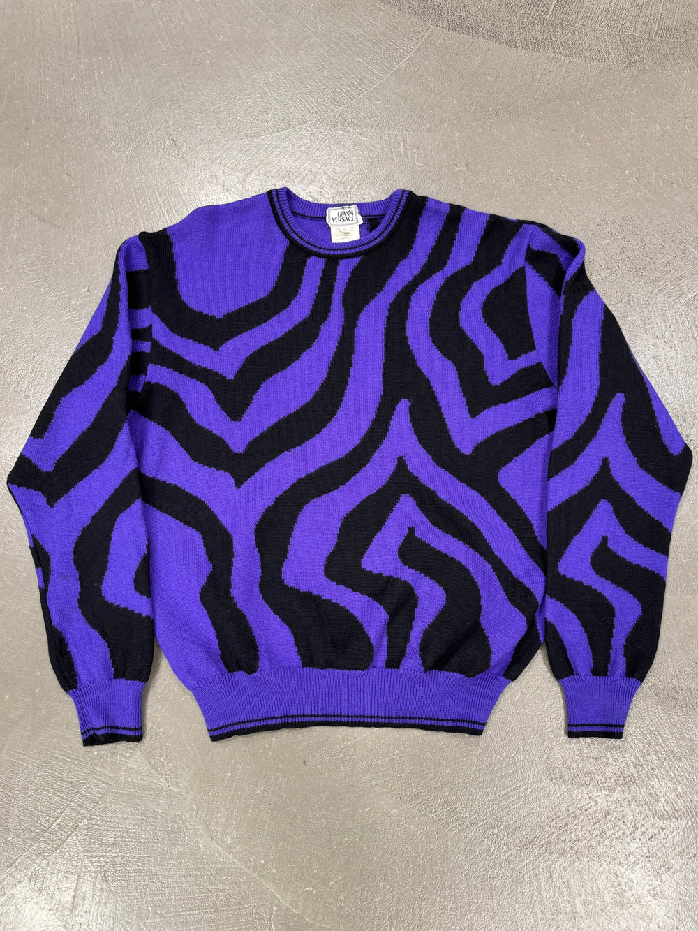 A/W1996 Gianni Versace runway purple zebra knit