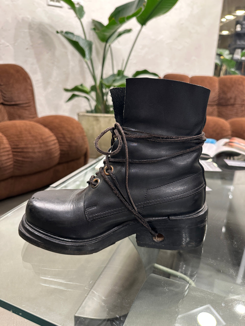 1990s Dirk Bikkembergs lace through heel boots